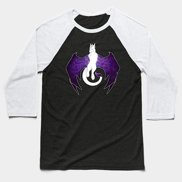 Lightning in Her Wings - Galaxy Wyvern Baseball T-Shirt by InvertSilhouette